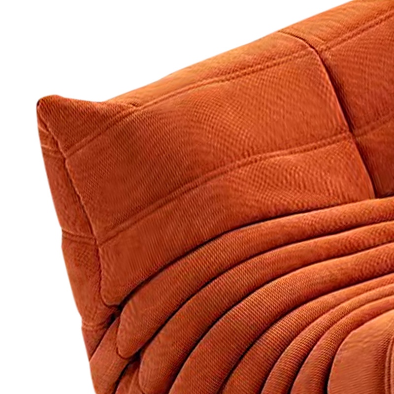 Fireside Togo Chair Chaise Lounge Lazy  sofa for Living Room, Bedroom, Salon, Office, with Red Fabric Cover