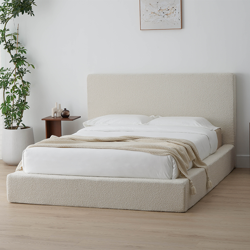 Memory foam bed frame with headboard