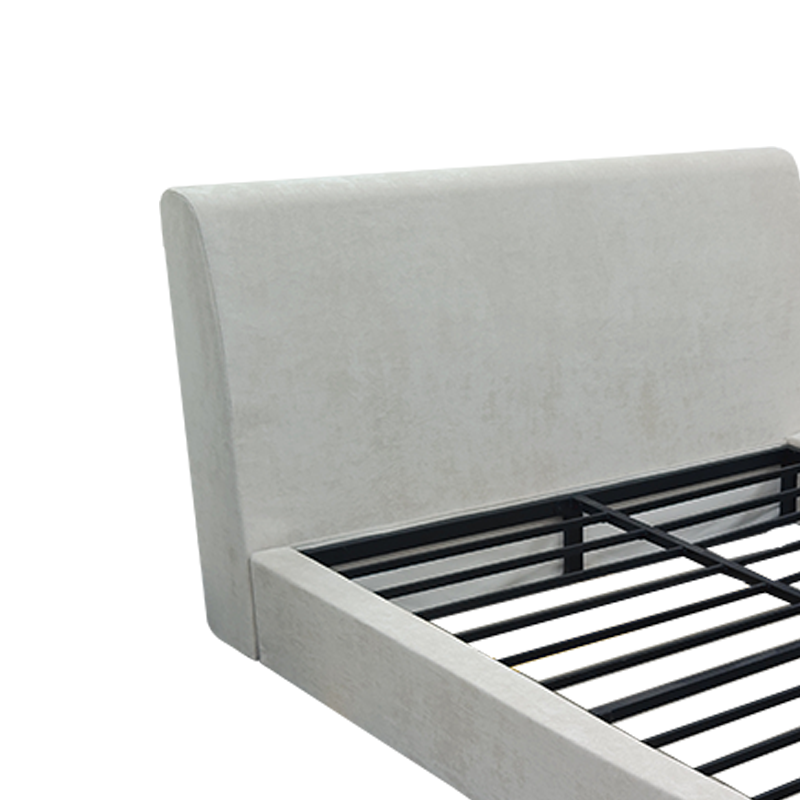 Modern Upholstered Bed Frame with BS Flame - Retardant Chenille Fabric