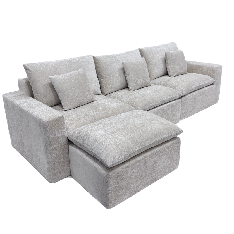 Custom - Fit Modular Sectional Sofa with Chaise - Plush Upholstered, B2B for Hospitality & Offices