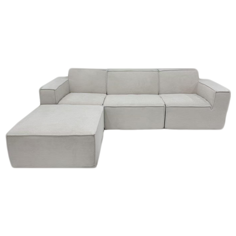 Wholesale Modular U - Shaped Sectional Sofa - Corduroy, 3 - Seat with Ottomans (No Assembly)