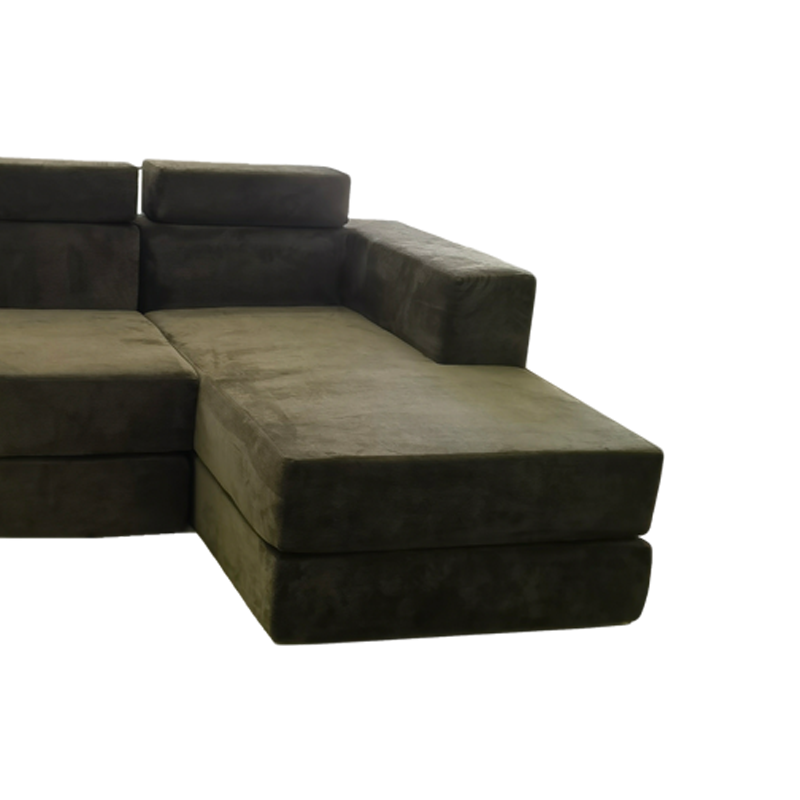 Olive Green Modular Sectional Sofa (Plush Upholstered + Chaise) - Wholesale for Hotels, Offices & Business Living Spaces