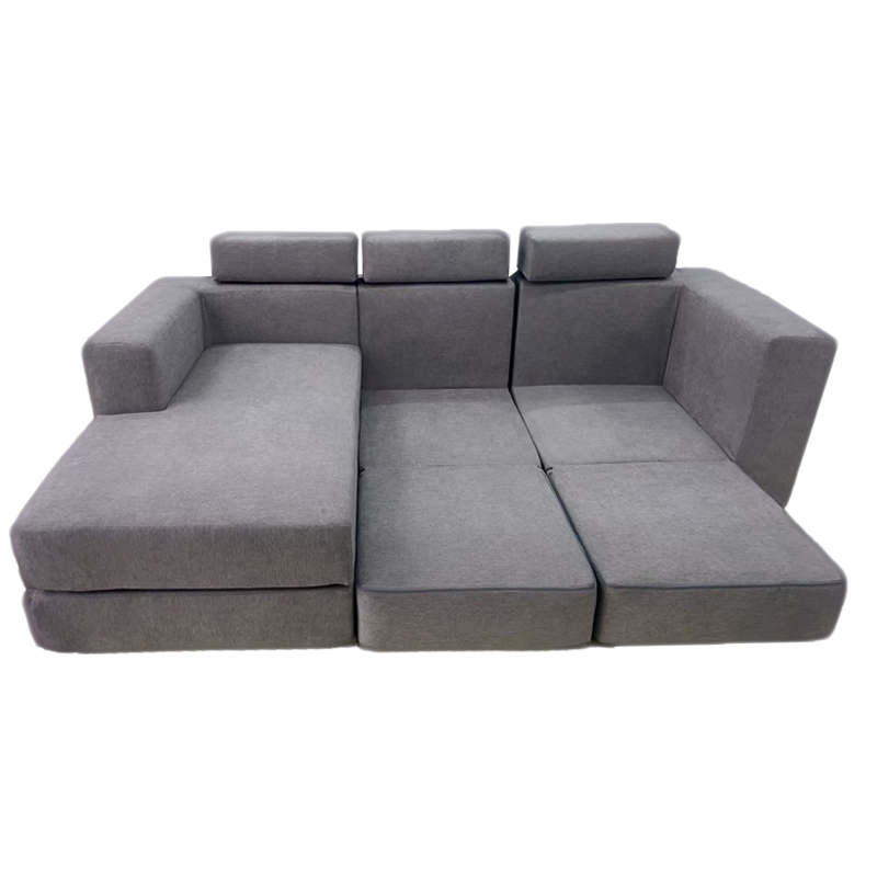 Bulk Grey Modular Sectional Sofa with Adjustable Headrests - B2B Supply for Living Rooms & Commercial Lounges