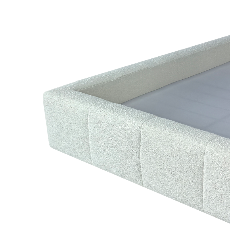 White Textured Upholstered Platform Bed with Headboard for Bedroom | 2025 New, Comfortable & Stylish Design