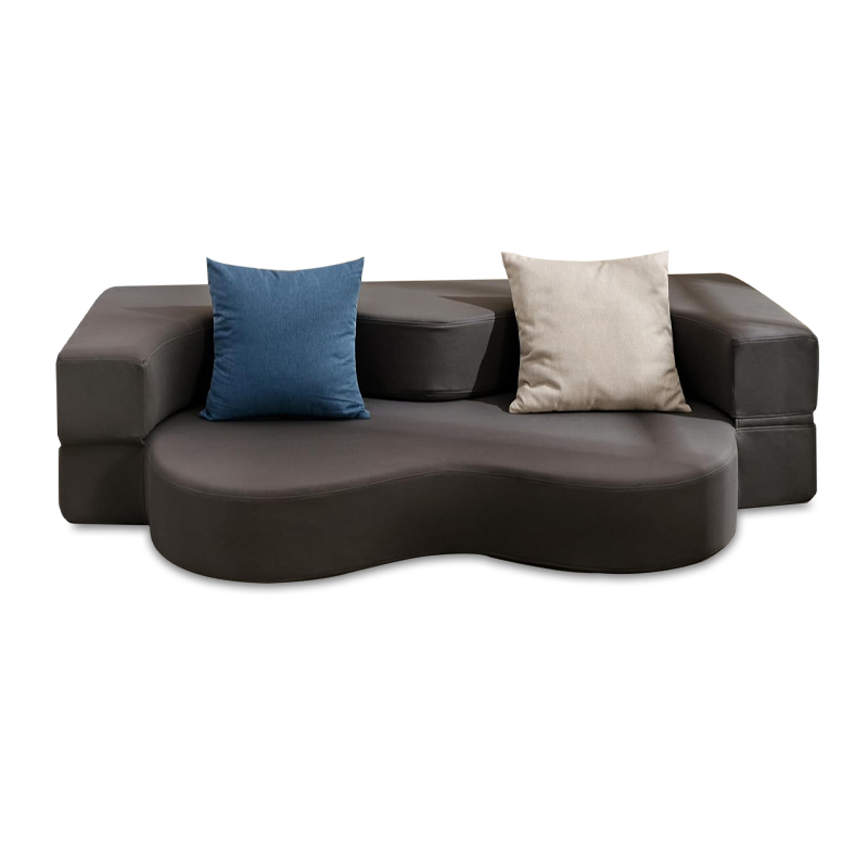 3-in-1 Folding Bed with Memory Foam,Convertible Floor Sofa for 300sqft Studios, Guest Rooms & RV Living,Dark Gray