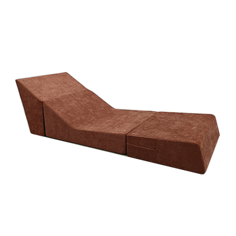 3-in-1 folding foam mattress expanded as a chaise lounge for compact spaces