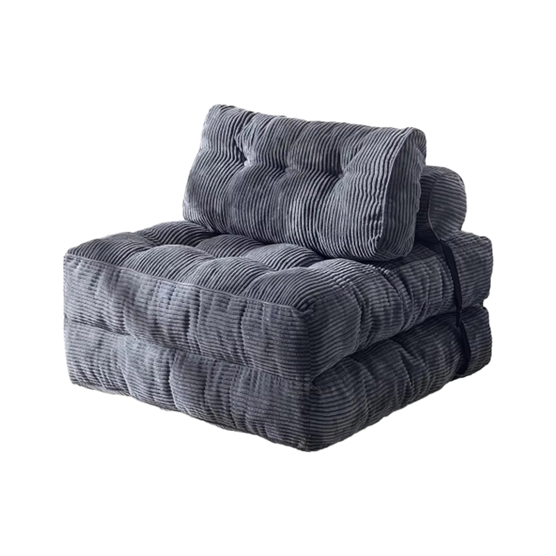 3-in-1 Folding Corduroy Sofa Bed - 8" Thick Convertible Floor Chair with Handmade Button Tufted Detail - Versatile Guest Bed, Lounger & Armchair for Small Spaces