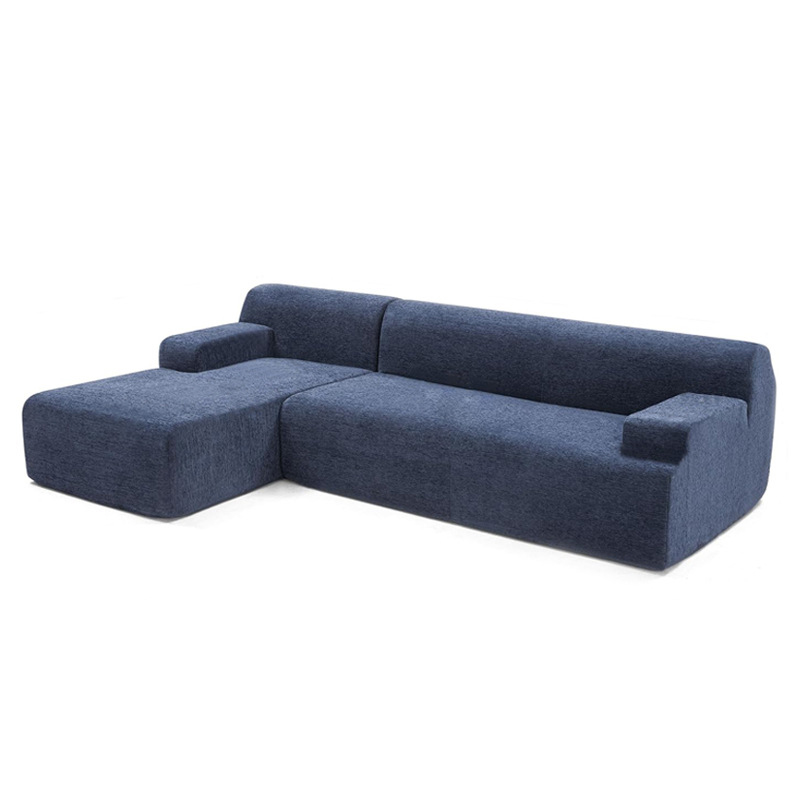 Premium Navy Blue Chenille L-Shaped Sectional Sofa Cover | Modular Non-Slip Furniture Protector for Wholesale & Commercial Use