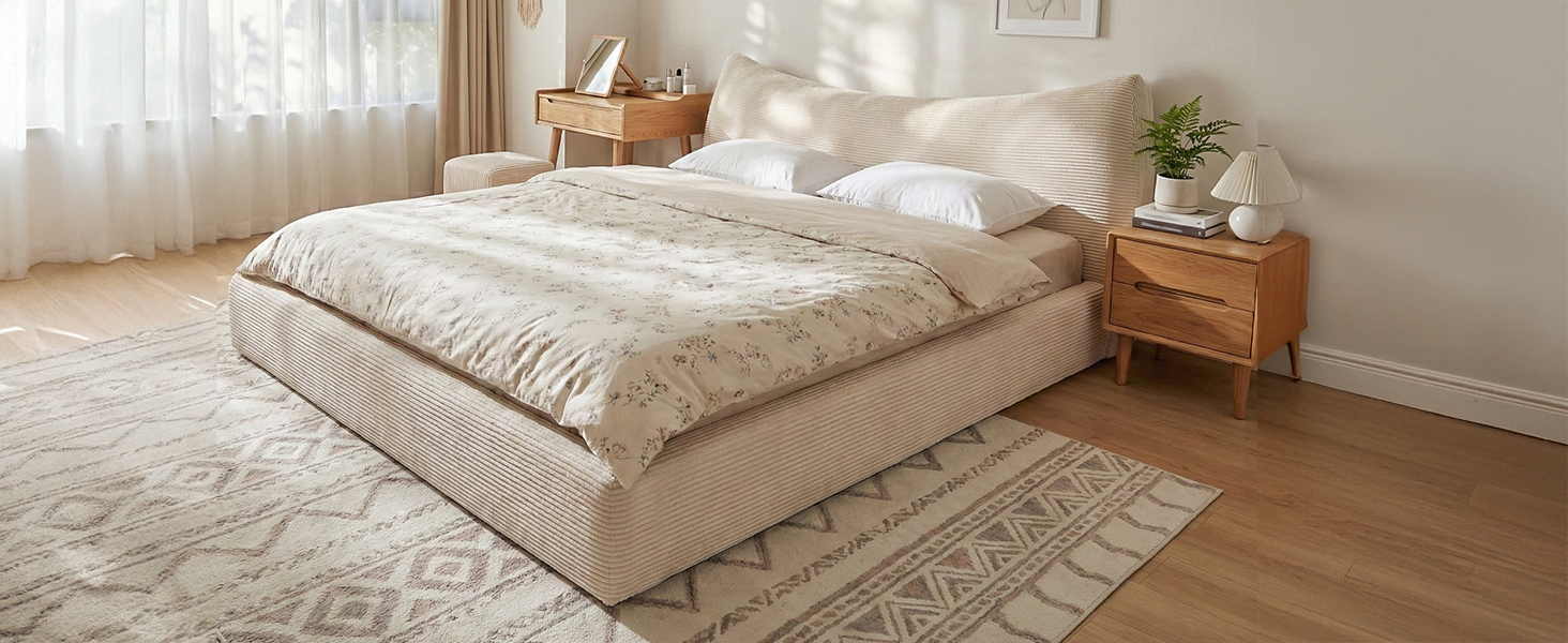 360° anti-collision soft upholstered bed frame by MX DREAM, providing a safe and stylish solution for family rentals and apartments 360° anti-collision soft upholstered bed frame by MX DREAM, providing a safe and stylish solution for family rentals and apartments