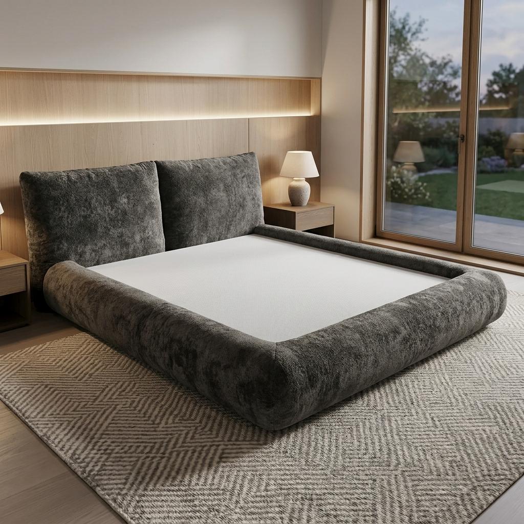 charcoal-velvet-floating-bed-frame-kd-structure