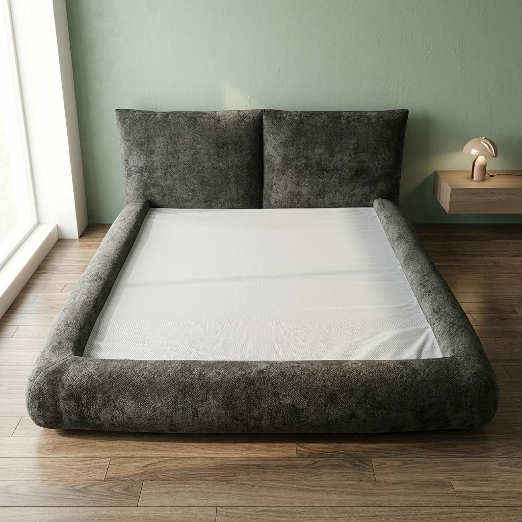 charcoal-grey-velvet-padded-bed-frame-no-mattress